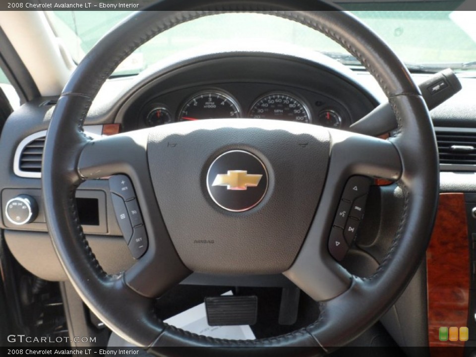 Ebony Interior Steering Wheel for the 2008 Chevrolet Avalanche LT #53051119