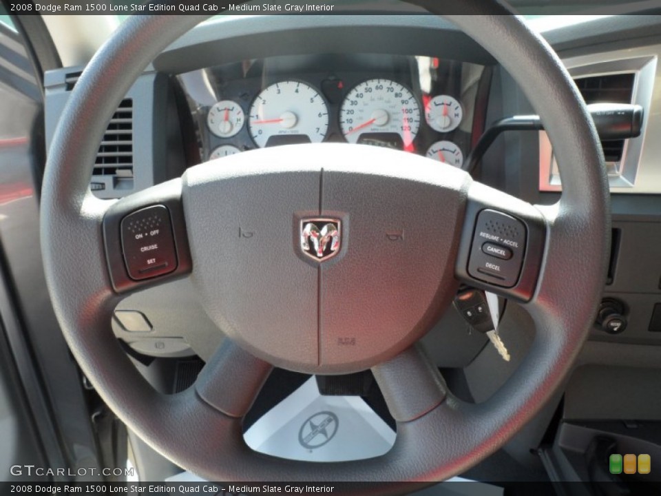 Medium Slate Gray Interior Steering Wheel for the 2008 Dodge Ram 1500 Lone Star Edition Quad Cab #53052185