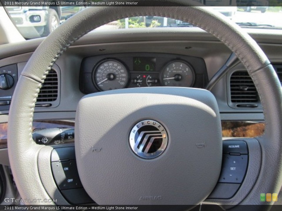 Medium Light Stone Interior Steering Wheel for the 2011 Mercury Grand Marquis LS Ultimate Edition #53052728