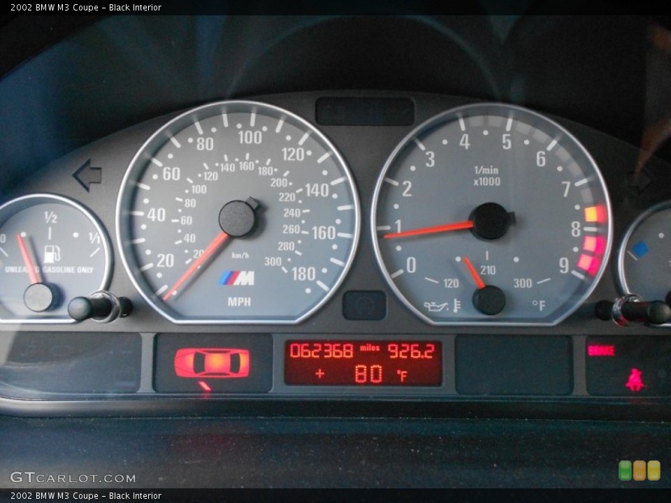 Black Interior Gauges for the 2002 BMW M3 Coupe #53059220