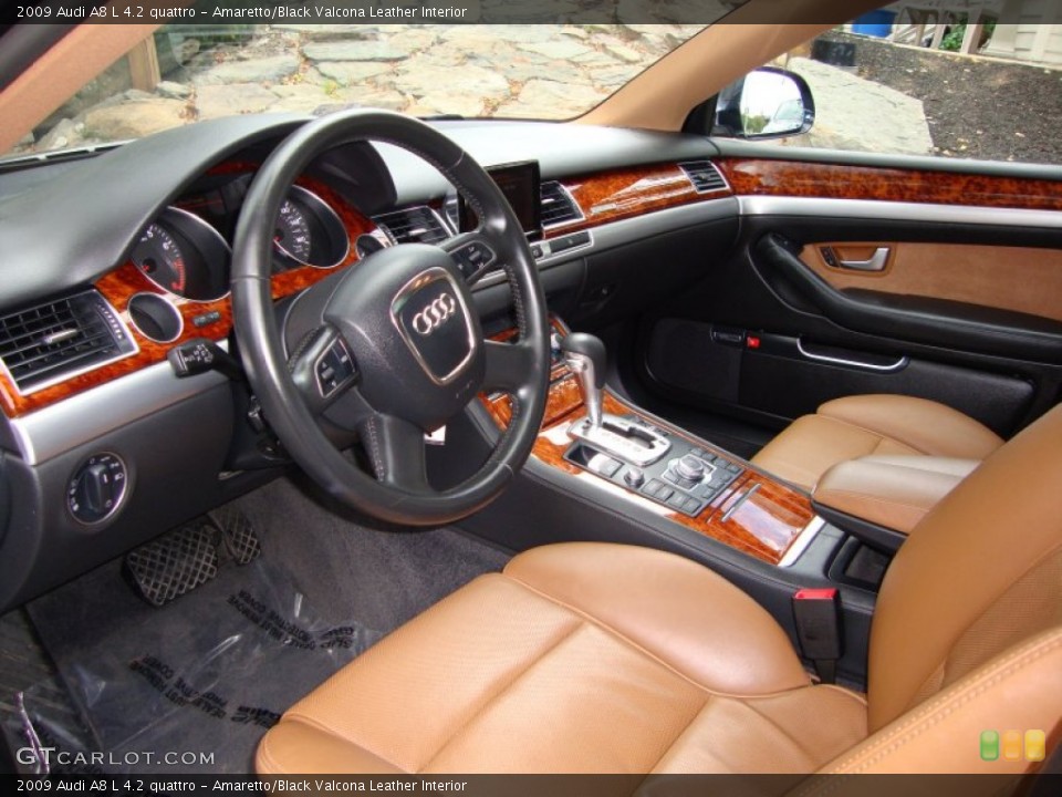 Amaretto/Black Valcona Leather Interior Prime Interior for the 2009 Audi A8 L 4.2 quattro #53061785