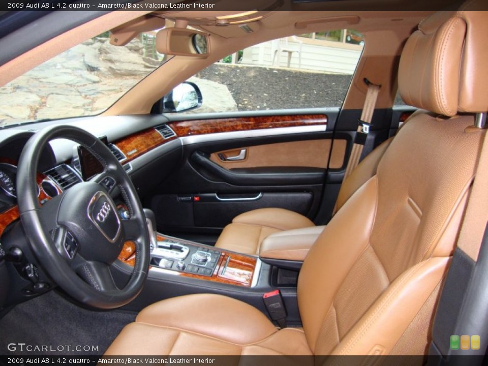 Amaretto/Black Valcona Leather Interior Photo for the 2009 Audi A8 L 4.2 quattro #53061791
