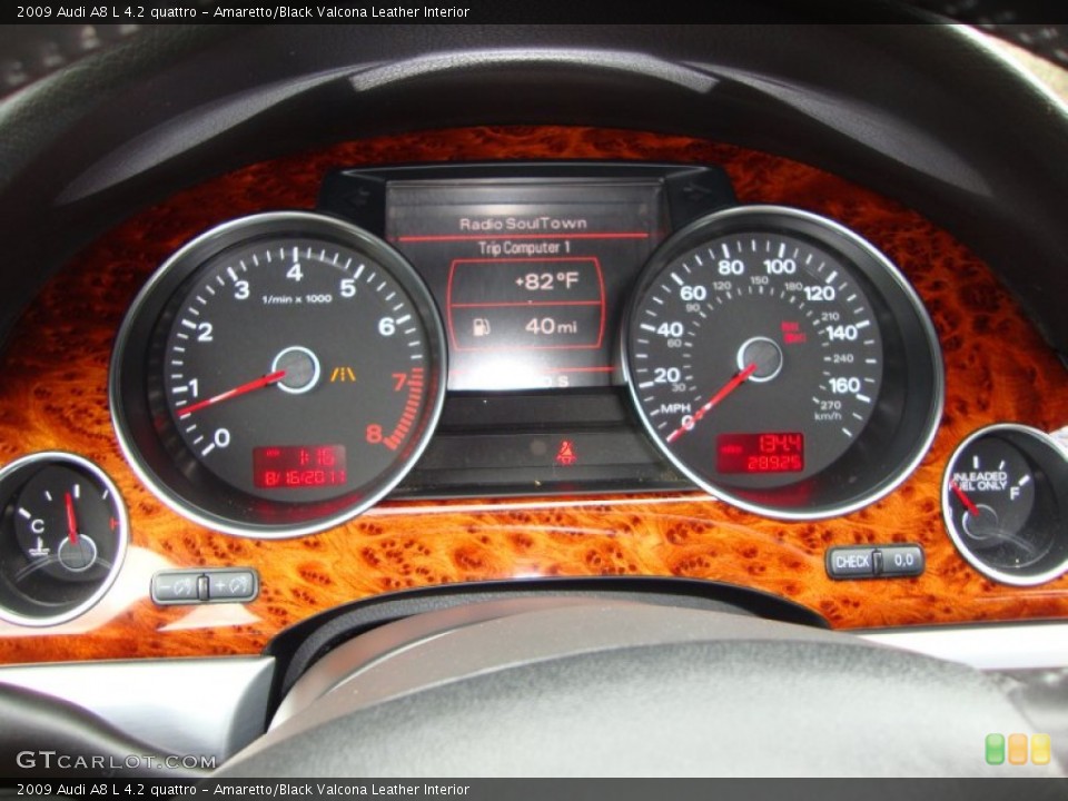 Amaretto/Black Valcona Leather Interior Gauges for the 2009 Audi A8 L 4.2 quattro #53061863
