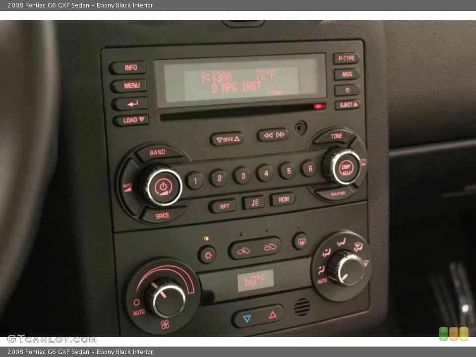 Ebony Black Interior Audio System for the 2008 Pontiac G6 GXP Sedan #53062982