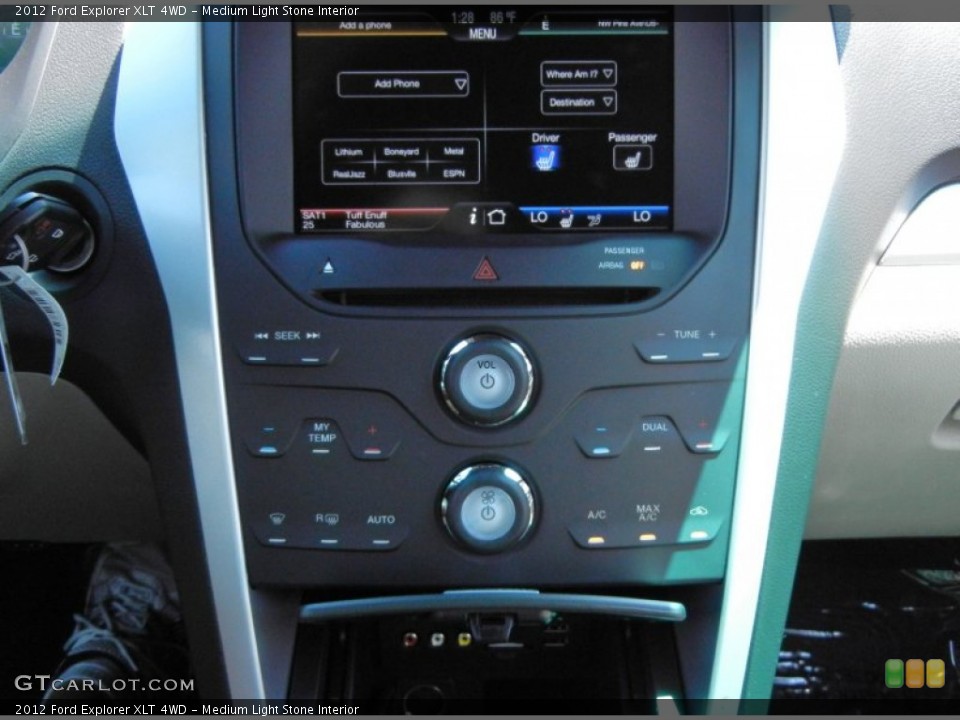 Medium Light Stone Interior Controls for the 2012 Ford Explorer XLT 4WD #53066482