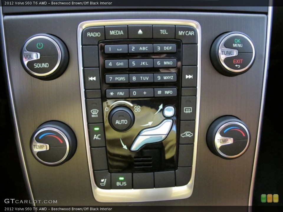 Beechwood Brown/Off Black Interior Controls for the 2012 Volvo S60 T6 AWD #53069851