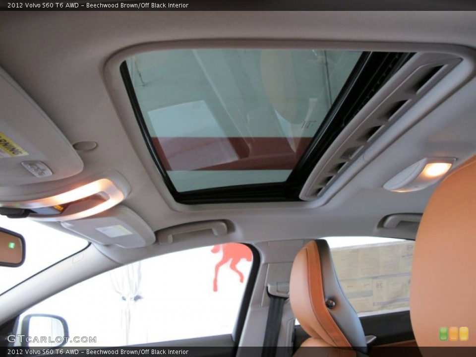 Beechwood Brown/Off Black Interior Sunroof for the 2012 Volvo S60 T6 AWD #53069872