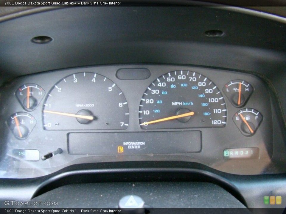 Dark Slate Gray Interior Gauges for the 2001 Dodge Dakota Sport Quad Cab 4x4 #53078953