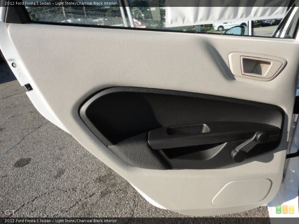 Light Stone/Charcoal Black Interior Door Panel for the 2012 Ford Fiesta S Sedan #53083312