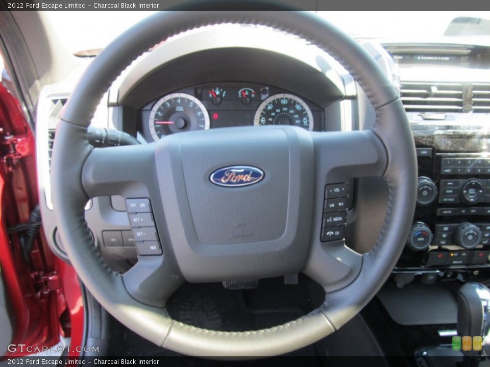 Charcoal Black Interior Steering Wheel for the 2012 Ford Escape Limited #53084927