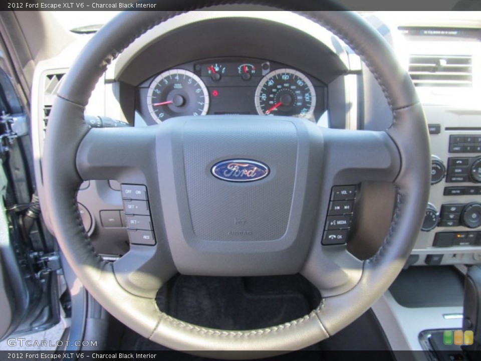 Charcoal Black Interior Steering Wheel for the 2012 Ford Escape XLT V6 #53085146