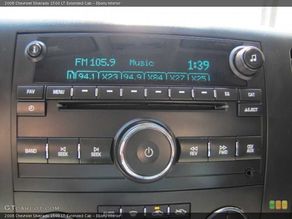 Ebony Interior Audio System for the 2008 Chevrolet Silverado 1500 LT Extended Cab #53090810