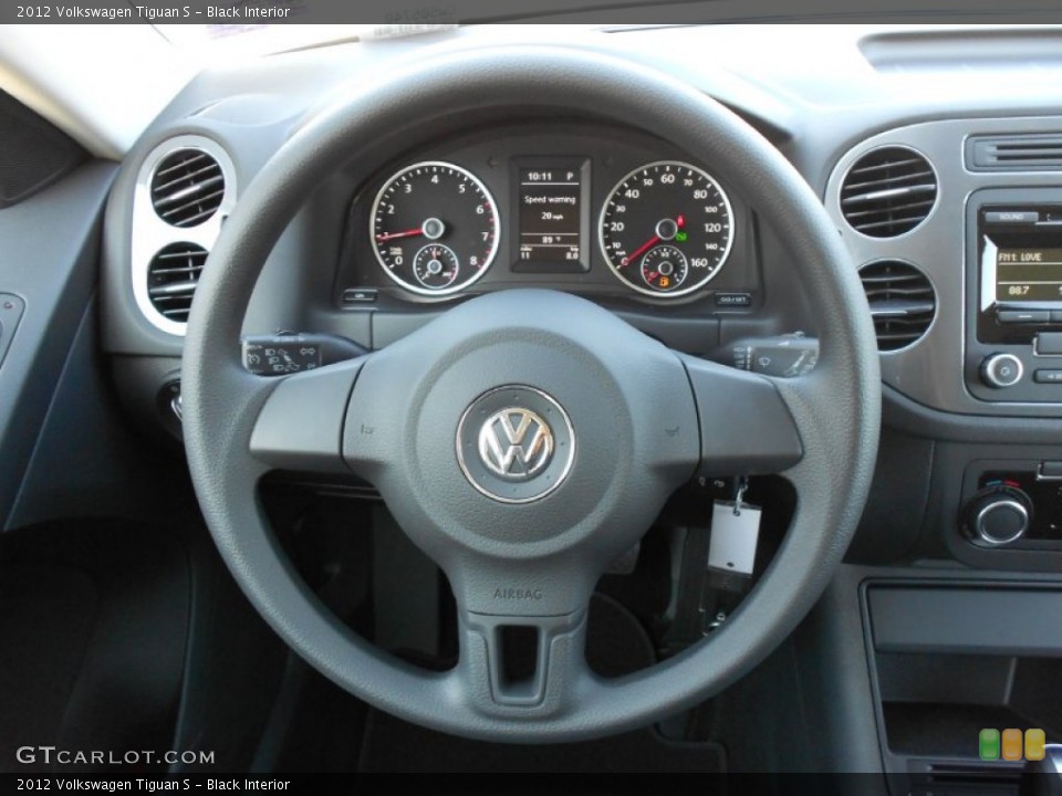 Black Interior Steering Wheel for the 2012 Volkswagen Tiguan S #53090858