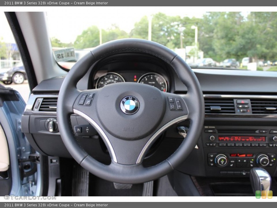 Cream Beige Interior Steering Wheel for the 2011 BMW 3 Series 328i xDrive Coupe #53091344