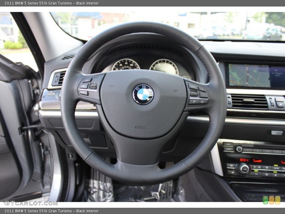 Black Interior Steering Wheel for the 2011 BMW 5 Series 550i Gran Turismo #53095169
