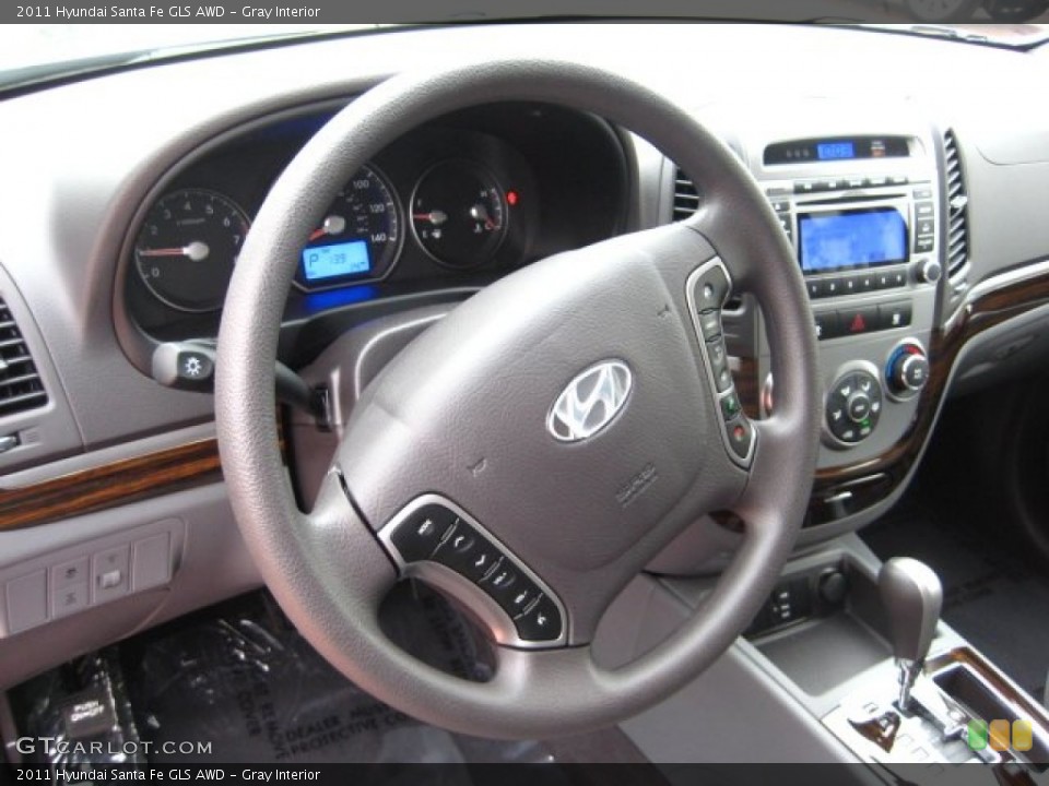 Gray Interior Steering Wheel for the 2011 Hyundai Santa Fe GLS AWD #53097575