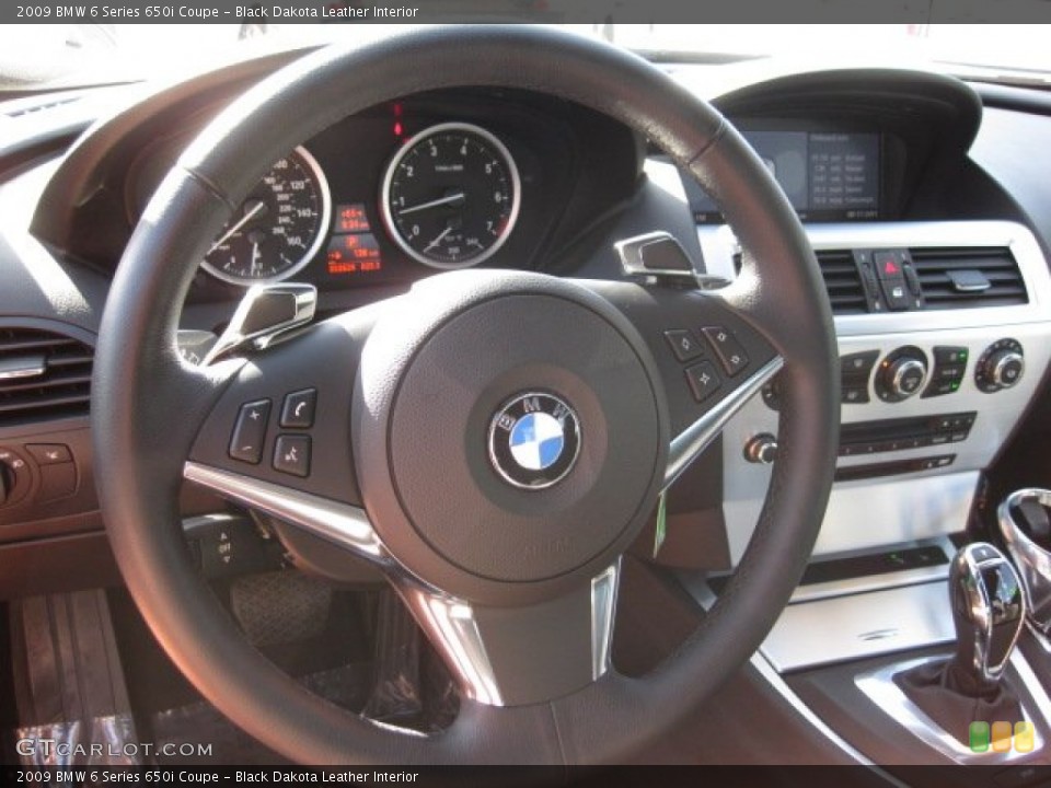 Black Dakota Leather Interior Steering Wheel for the 2009 BMW 6 Series 650i Coupe #53098097
