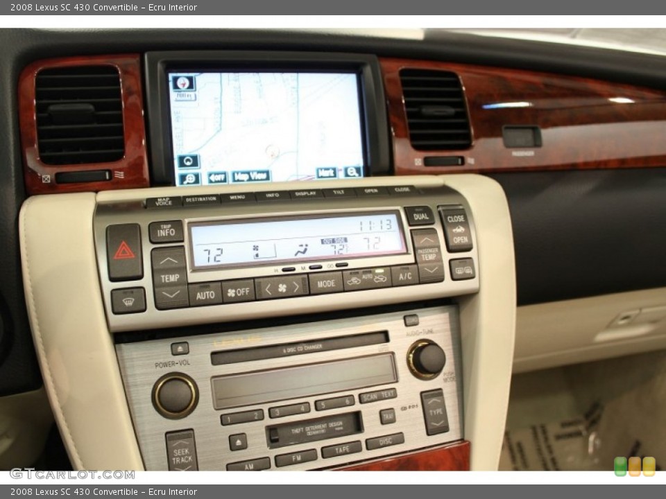 Ecru Interior Controls for the 2008 Lexus SC 430 Convertible #53101823