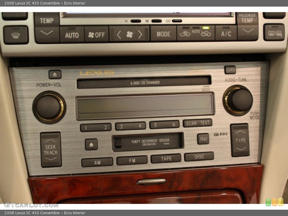 Ecru Interior Audio System for the 2008 Lexus SC 430 Convertible #53101934