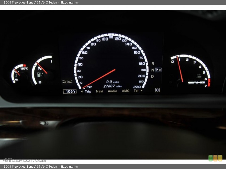 Black Interior Gauges for the 2008 Mercedes-Benz S 65 AMG Sedan #53102042