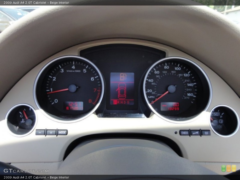 Beige Interior Gauges for the 2009 Audi A4 2.0T Cabriolet #53105837