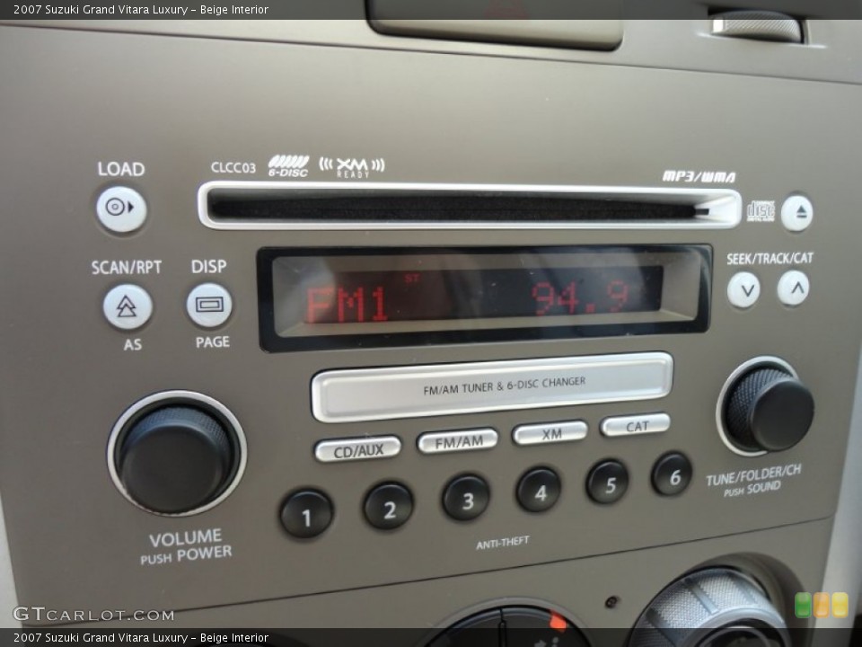 Beige Interior Audio System for the 2007 Suzuki Grand Vitara Luxury #53115182