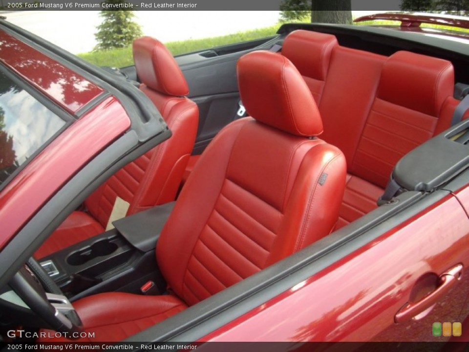 Red Leather Interior Photo for the 2005 Ford Mustang V6 Premium Convertible #53121852