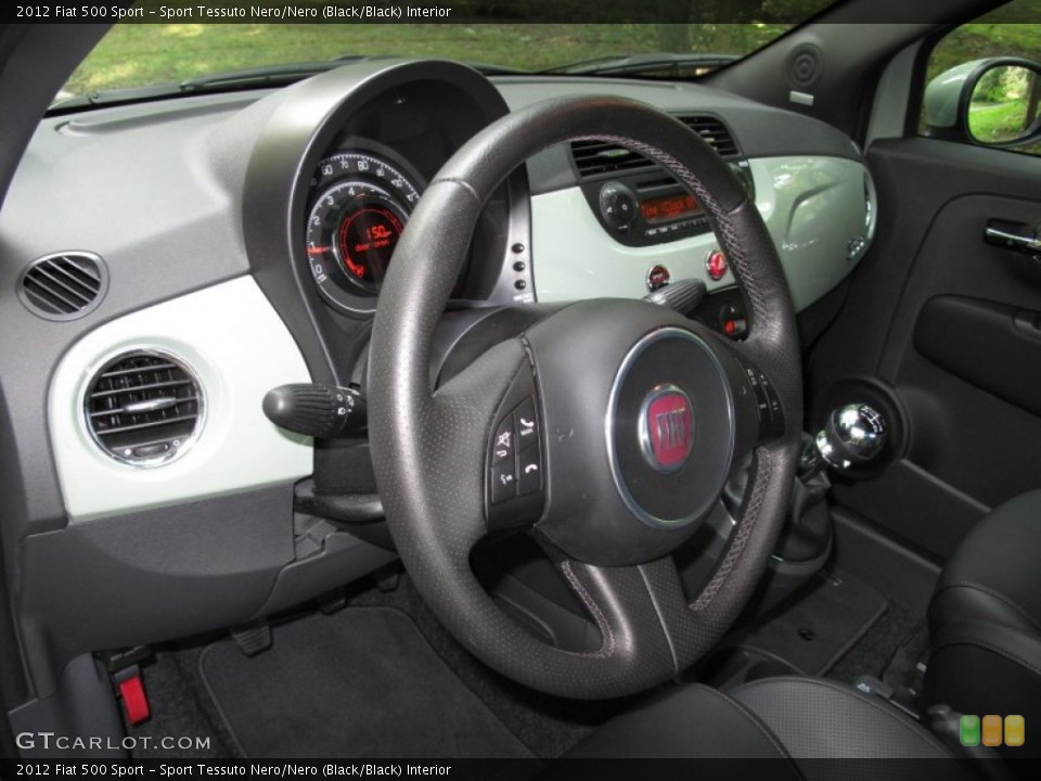 Sport Tessuto Nero/Nero (Black/Black) Interior Steering Wheel for the 2012 Fiat 500 Sport #53123115