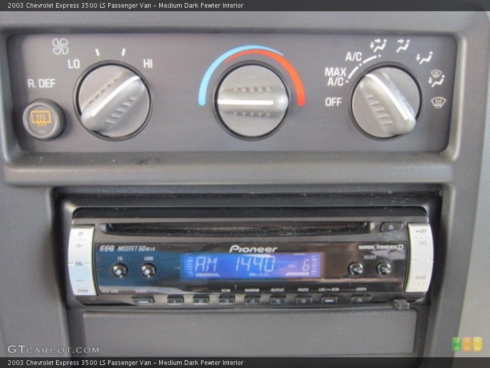 Medium Dark Pewter Interior Controls for the 2003 Chevrolet Express 3500 LS Passenger Van #53125395