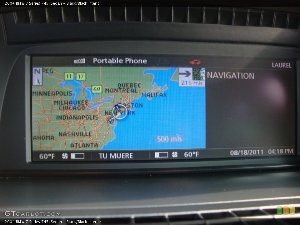Black/Black Interior Navigation for the 2004 BMW 7 Series 745i Sedan #53130763