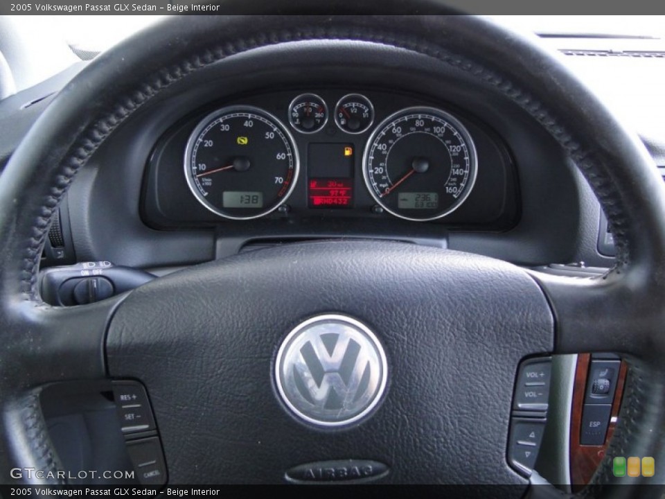Beige Interior Steering Wheel for the 2005 Volkswagen Passat GLX Sedan #53133478