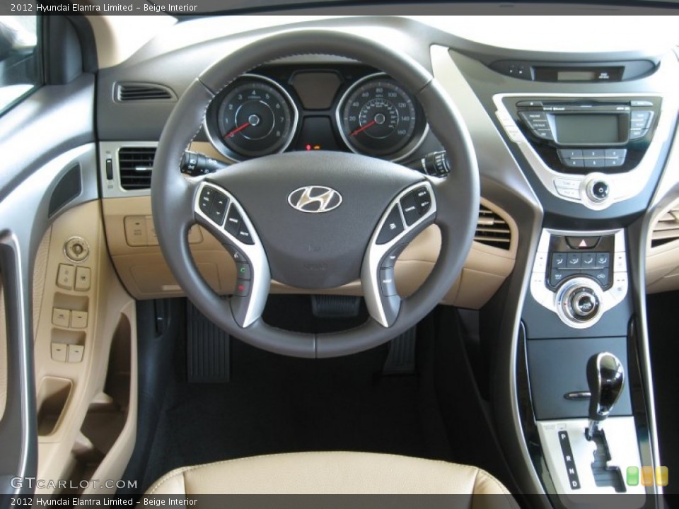 Beige Interior Dashboard for the 2012 Hyundai Elantra Limited #53134300