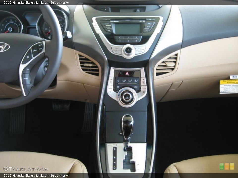 Beige Interior Controls for the 2012 Hyundai Elantra Limited #53134306