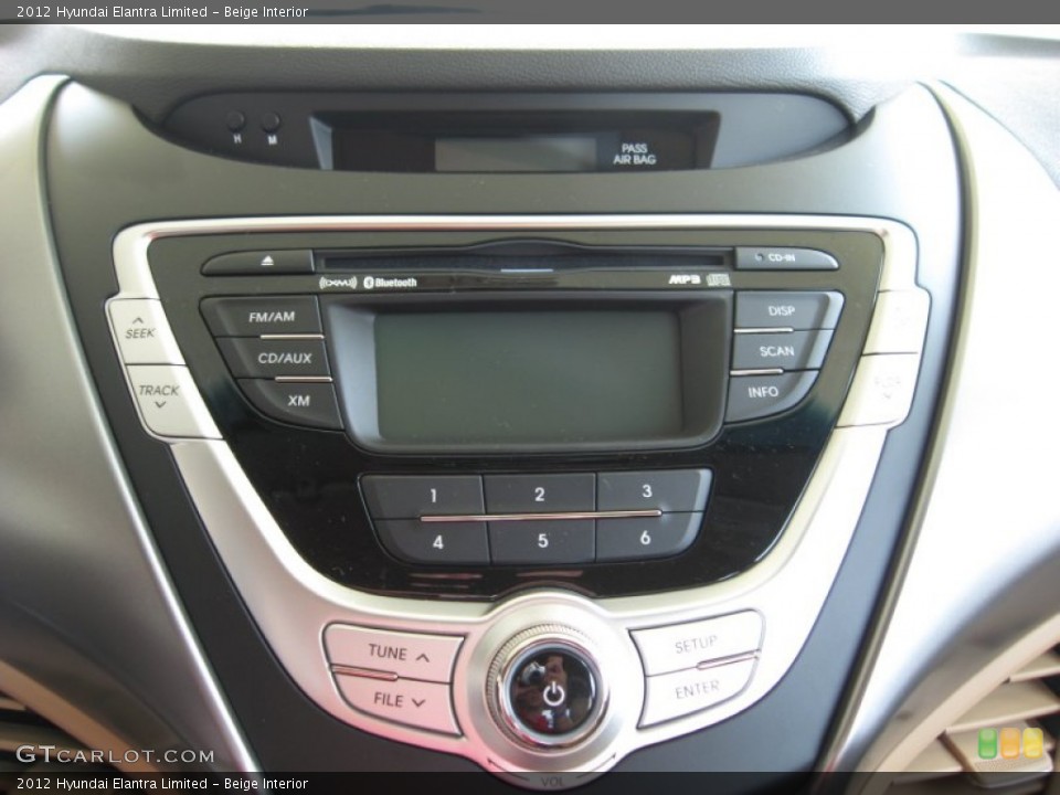Beige Interior Audio System for the 2012 Hyundai Elantra Limited #53134309