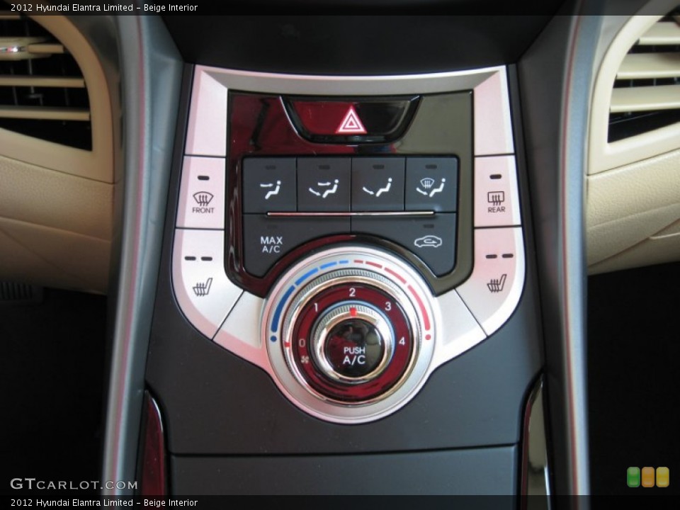Beige Interior Controls for the 2012 Hyundai Elantra Limited #53134321