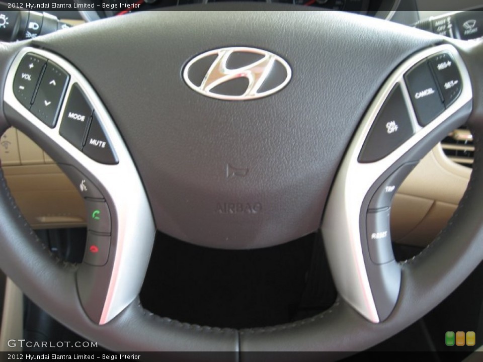 Beige Interior Steering Wheel for the 2012 Hyundai Elantra Limited #53134372