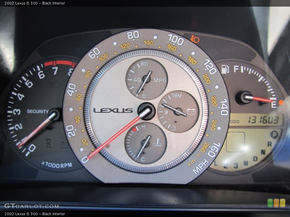 Black Interior Gauges for the 2002 Lexus IS 300 #53135143
