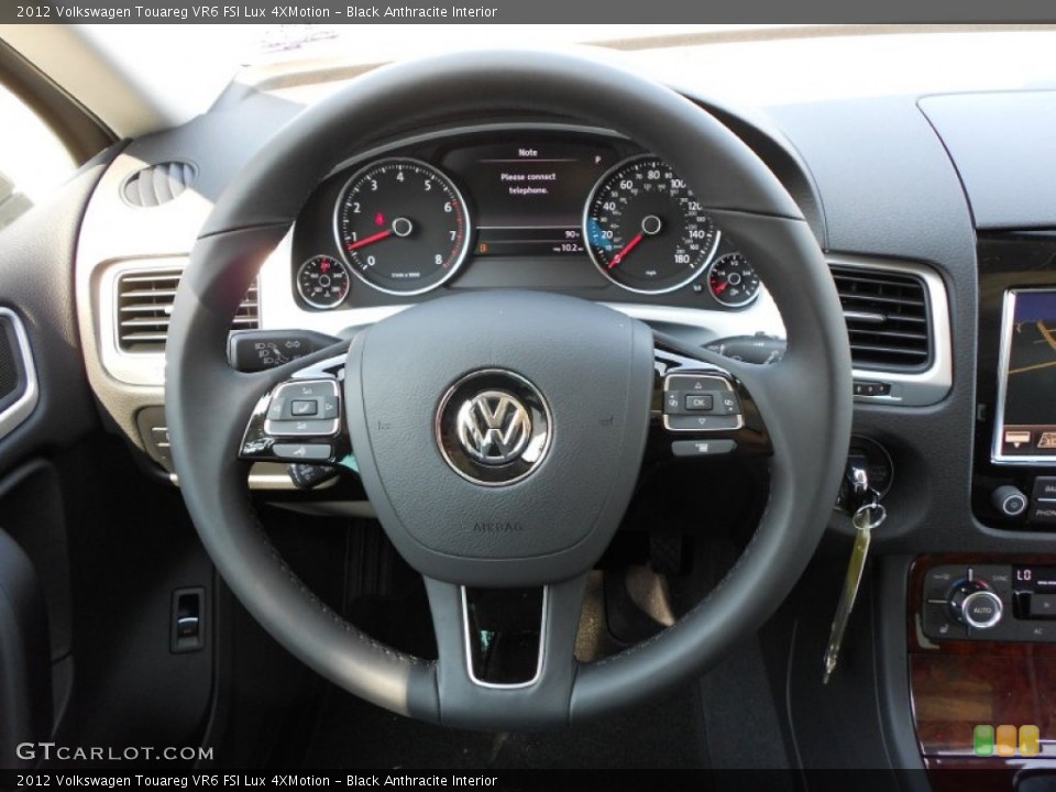 Black Anthracite Interior Steering Wheel for the 2012 Volkswagen Touareg VR6 FSI Lux 4XMotion #53137147