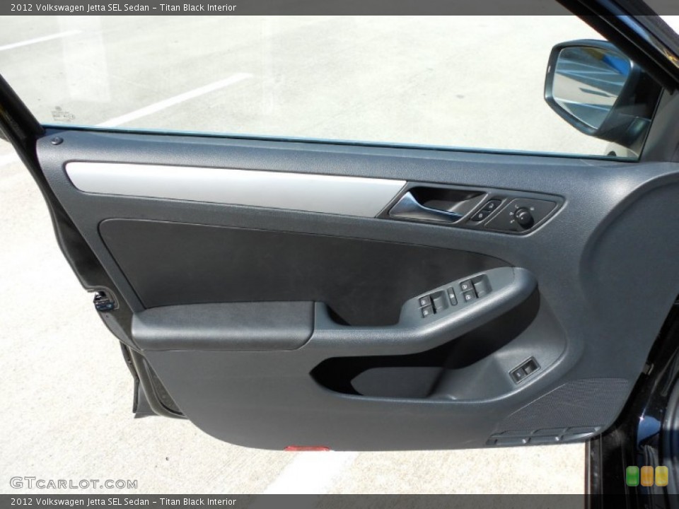 Titan Black Interior Door Panel for the 2012 Volkswagen Jetta SEL Sedan #53137459