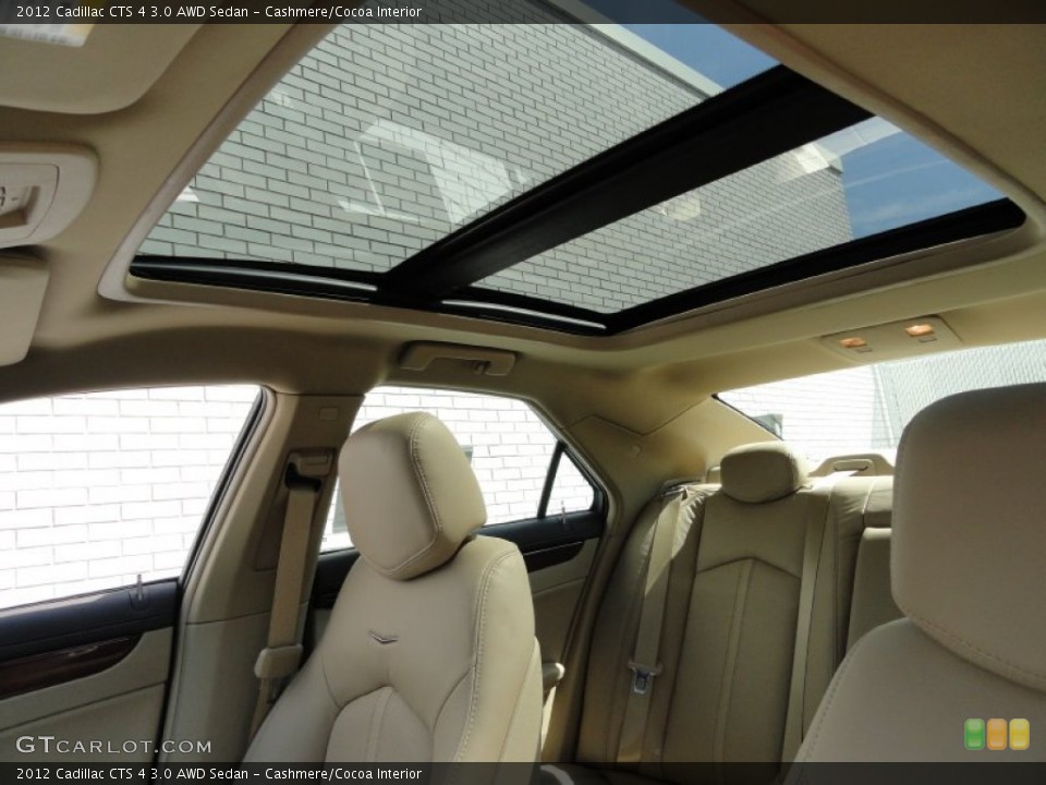 Cashmere/Cocoa Interior Sunroof for the 2012 Cadillac CTS 4 3.0 AWD Sedan #53139603