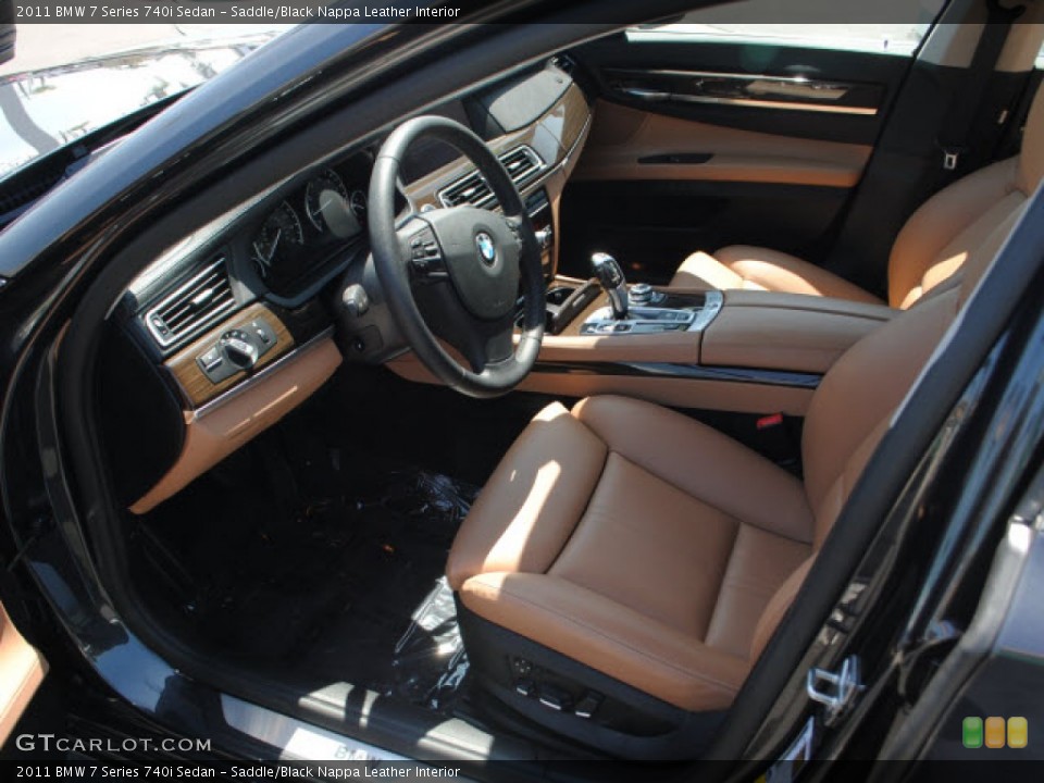 Saddle/Black Nappa Leather Interior Photo for the 2011 BMW 7 Series 740i Sedan #53139666