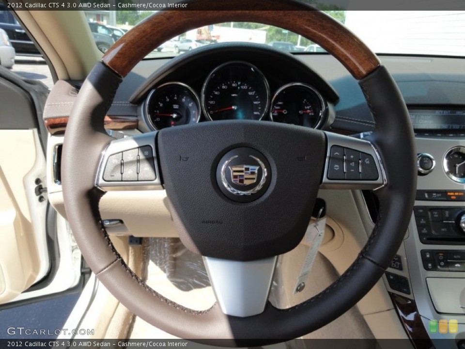 Cashmere/Cocoa Interior Steering Wheel for the 2012 Cadillac CTS 4 3.0 AWD Sedan #53139669