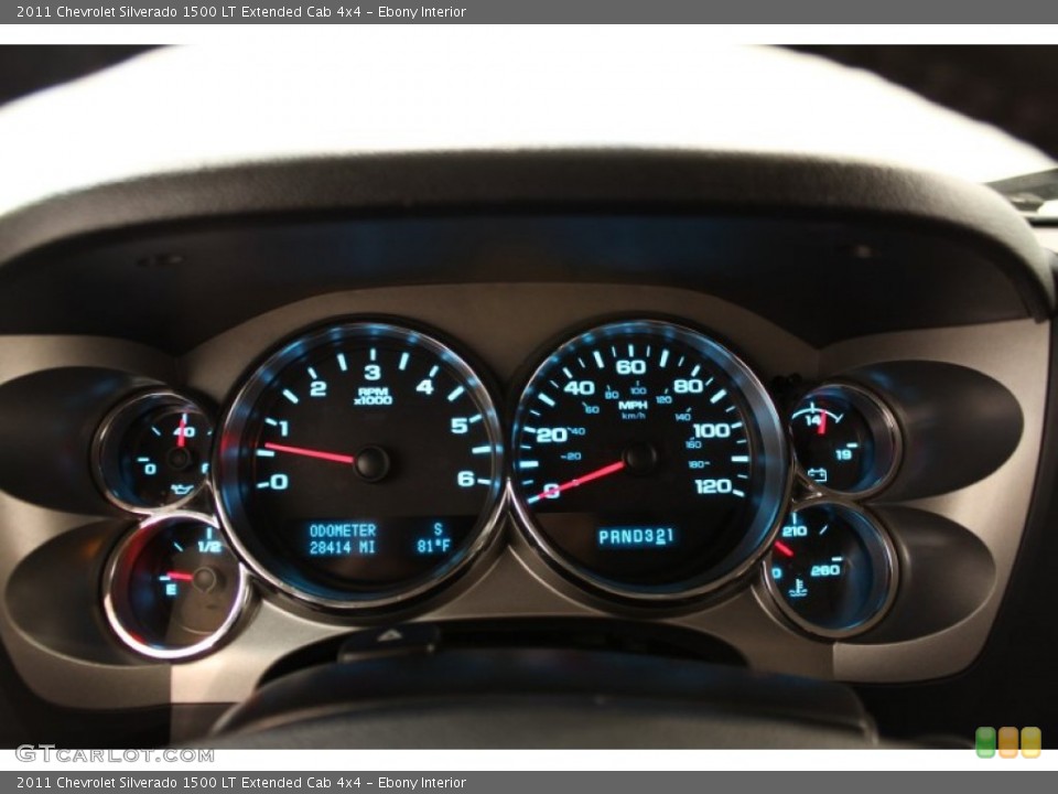 Ebony Interior Gauges for the 2011 Chevrolet Silverado 1500 LT Extended Cab 4x4 #53147417