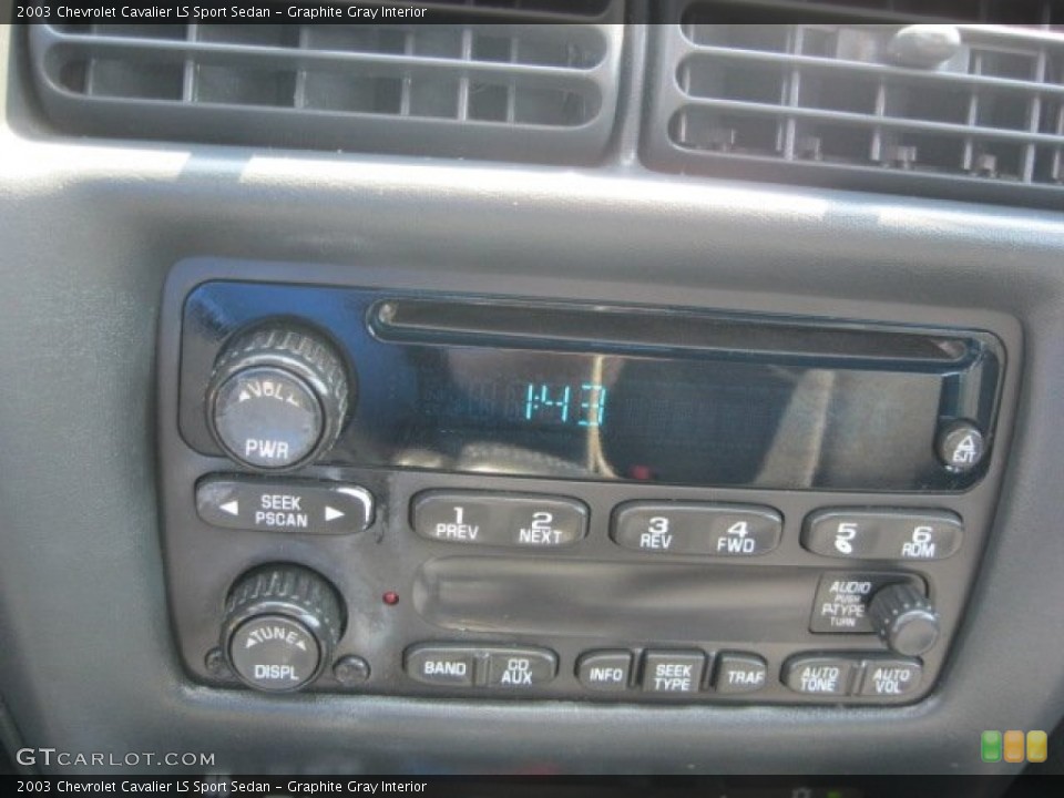 Graphite Gray Interior Audio System for the 2003 Chevrolet Cavalier LS Sport Sedan #53147914