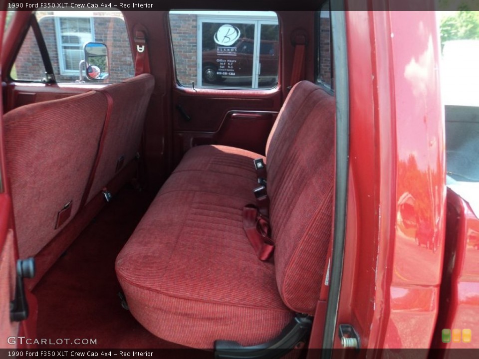 Red Interior Photo for the 1990 Ford F350 XLT Crew Cab 4x4 #53153004