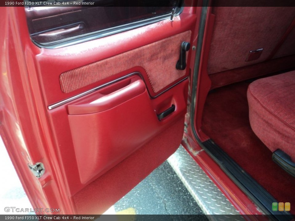 Red Interior Door Panel for the 1990 Ford F350 XLT Crew Cab 4x4 #53153029