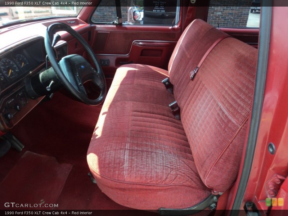 Red Interior Photo for the 1990 Ford F350 XLT Crew Cab 4x4 #53153035