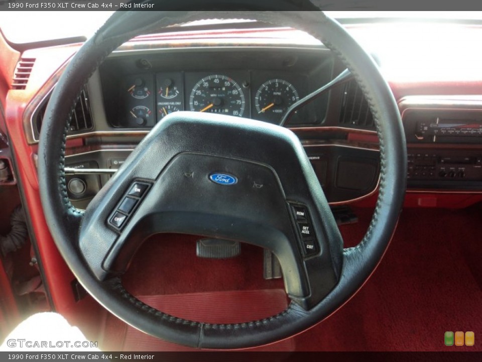 Red Interior Steering Wheel for the 1990 Ford F350 XLT Crew Cab 4x4 #53153050