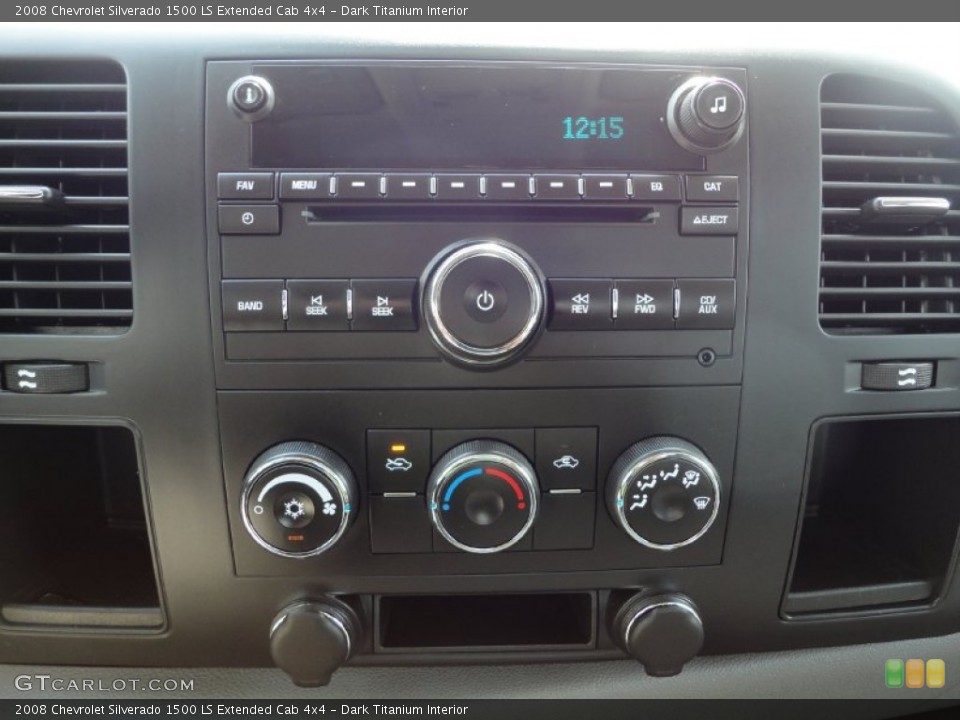 Dark Titanium Interior Controls for the 2008 Chevrolet Silverado 1500 LS Extended Cab 4x4 #53159252