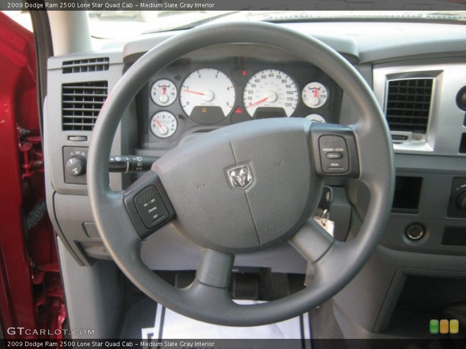 Medium Slate Gray Interior Steering Wheel for the 2009 Dodge Ram 2500 Lone Star Quad Cab #53163272